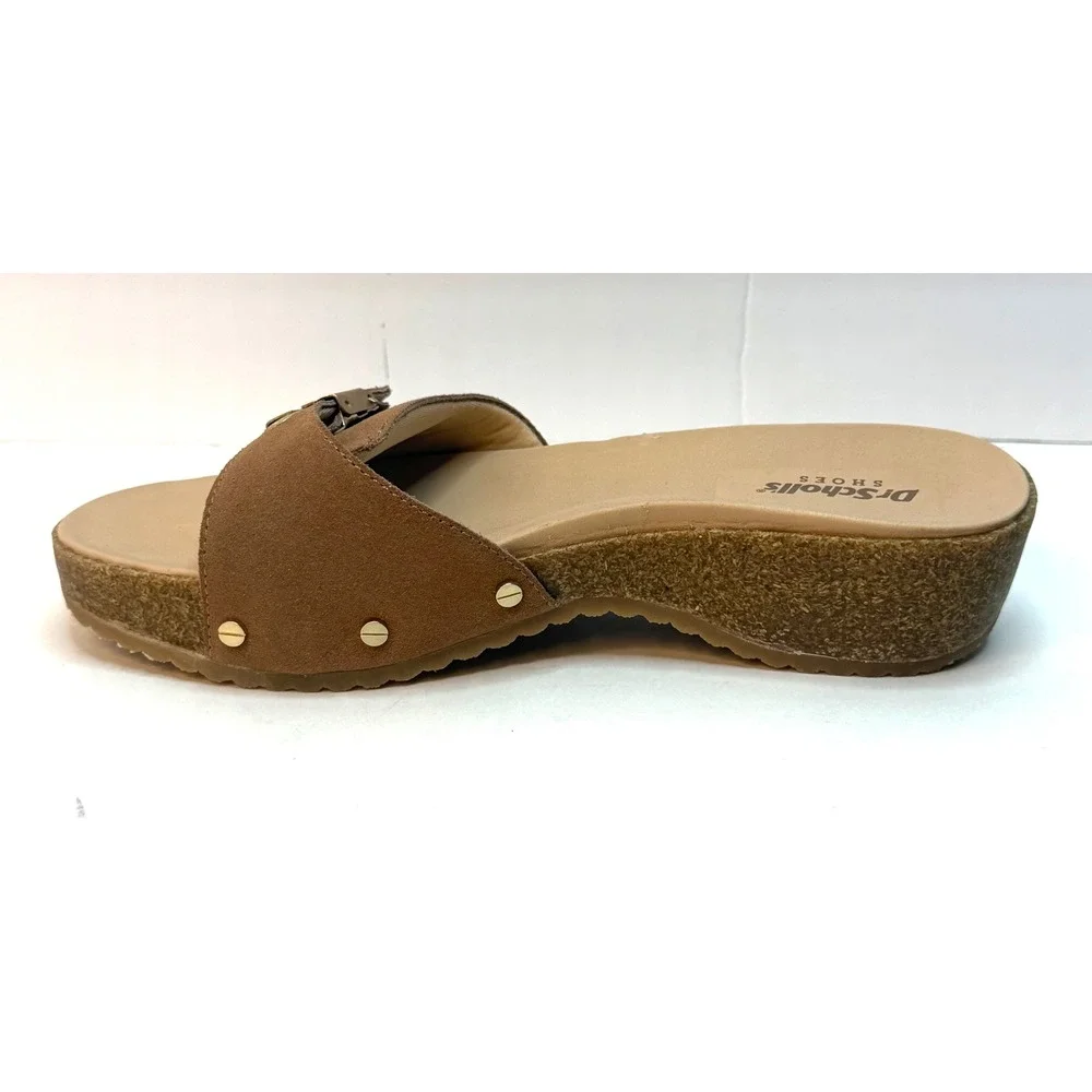 Dr. Scholl's Women's Original Flex Slide Sandals Honey Brown Suede Size 7.5M NWT - Picture 2 of 10